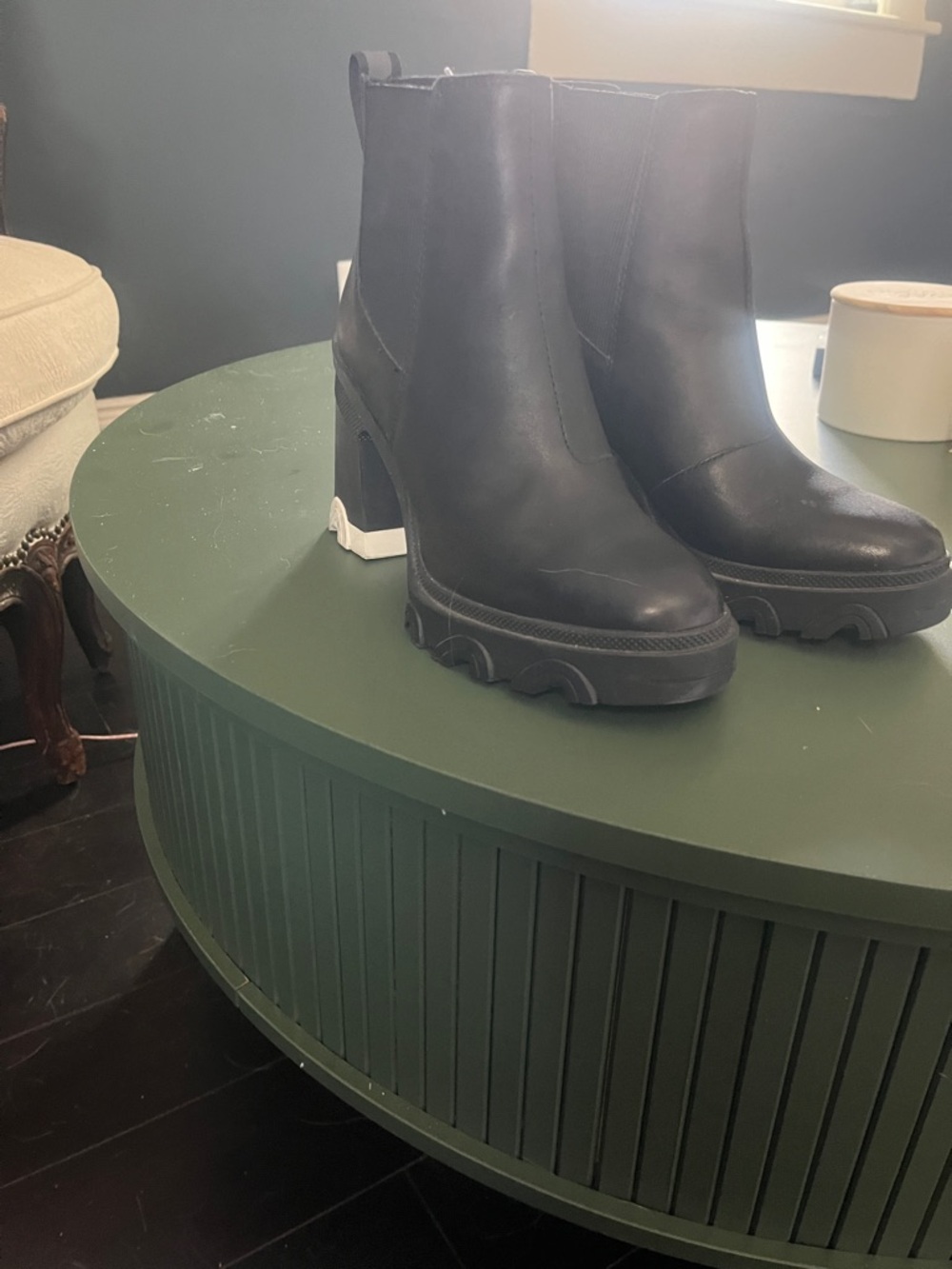 Sorel Black Lug-Heel Chelsea Ankle Boots